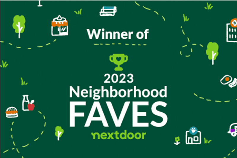 Badge - Winner of 2023 Neighborhood Faves Nextdoor Award